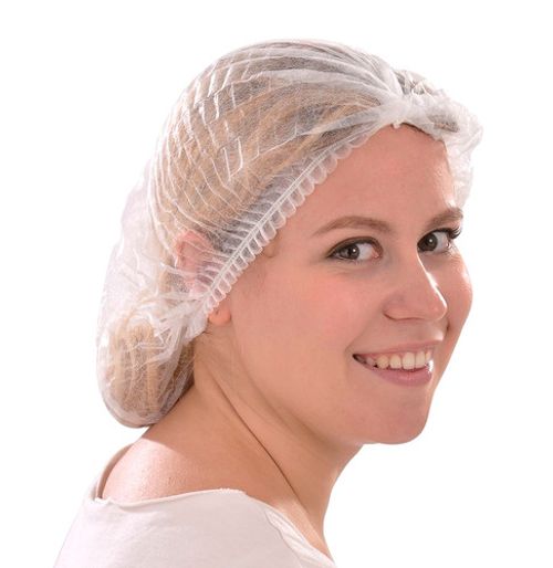 Disposable Hair Nets 100 Pack Mob Caps Elasticated Catering Food Safety Blue
