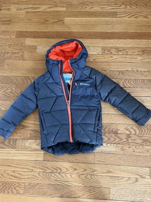 Columbia Toddler XXS 4T/5T Omni-Heat Winter Puffer Jacket Dark Gray Orange