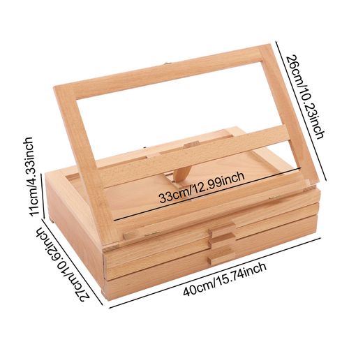 Large Tabletop Easel Adjustable Beech Wood Table Top Easel Portable Sketch Box — image 4