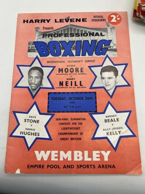 GENUINE Programme DAVEY MOORE V BOBBY NEILL  WEMBLEY 1959