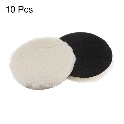 10 Pcs 6 Inch Wool Buffing Pads CAR AUTO POLISHING BUFFING Pad Hook and Loop — image 3