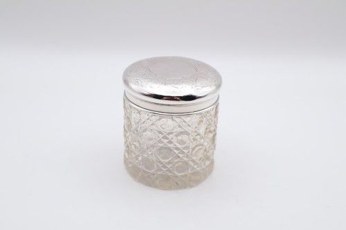 Antique Sterling Silver Topped Glass Jar Hallmarked Chester