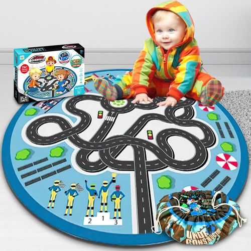 2-in-1 Road Play Mat & Drawstring Tidy Bag - 130 cm City Car Map Storage Bag — image 6