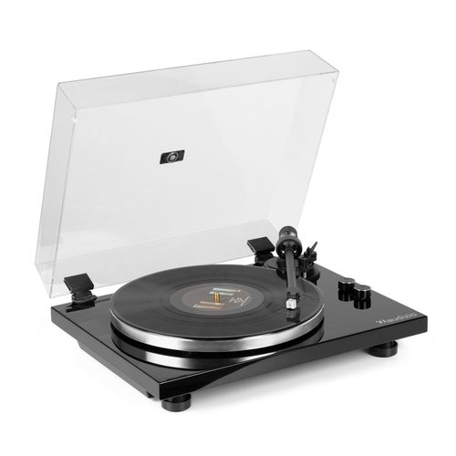 Premium Vinyl Record Player Turntable with Bluetooth In Out Piano Black - Toledo — image 1