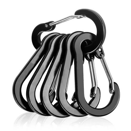 6X Heavy Duty Carabiner Clip Hook D-Ring Screw Lock Outdoor Rock Buckle Max 50KG