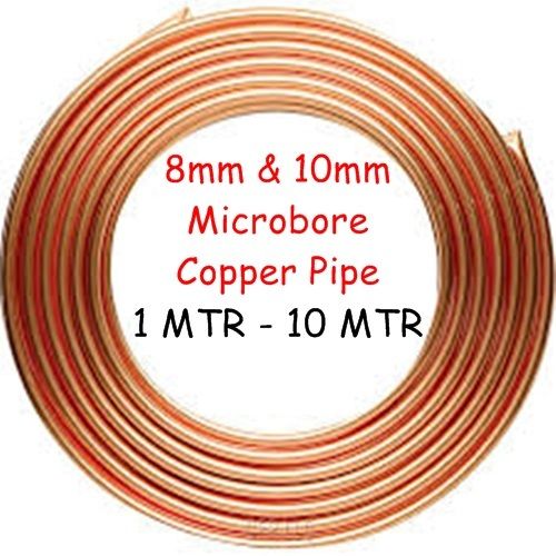 8mm & 10mm Copper Pipe Microbore GAS WATER LPG OIL DIY PLUMBING CENTRAL HEATING
