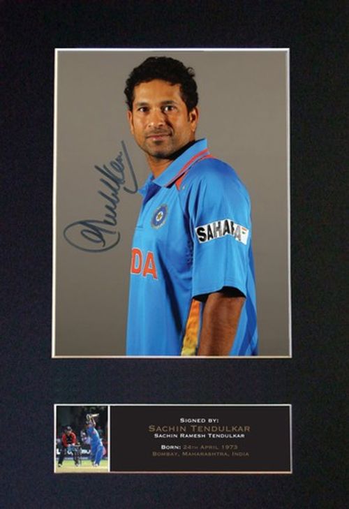 SACHIN TENDULKAR Signed Mounted Reproduction Autograph Photo Prints A4 548