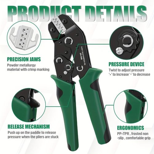 Ratchet Crimper Wire Plier Crimping Tool Cable Electrical Terminals Kit Set UK — image 4
