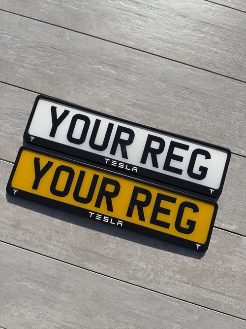 Tesla Number Plate Frames X2 Black Fits All Tesla Models UK Road legal — image 2