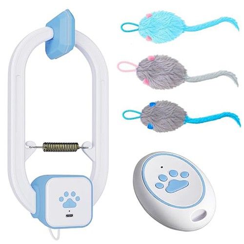 Rechargeable Electric Cat Teaser with Remote Interactive Door Clip Toy for Cats