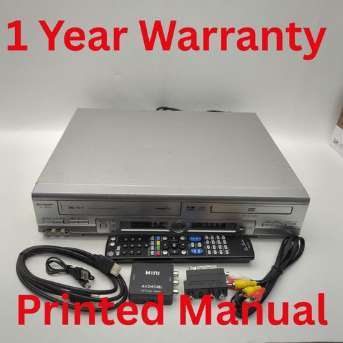 Sharp DV-NC65H VCR DVD Combo Player SCART S-Video Silver HDMI Remote Tested