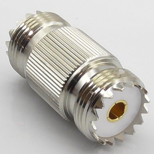 UHF SO239 Female Socket Adaptor RF PL259 Barrel Joiner Coupler - Interseries