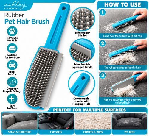 Pet Hair Remover Bundle Rubber Brush & Lint Roller Dog Cat Sofa Car Carpet — image 4