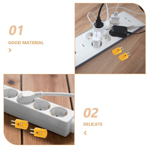 6Pcs Durable ABS Thermocouple Plug Connector K Type Yellow Wire Adapter — image 9