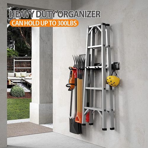 2x Garage Garden Tool Holder Storage Rack Shed Wall Mounted Organiser Long Hooks — image 11