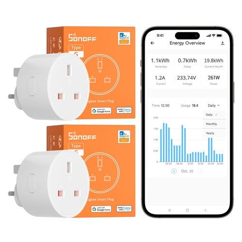1-4PCS SONOFF Zigbee Smart Plug,with Energy Monitoring,13A Wireless Timer Outlet