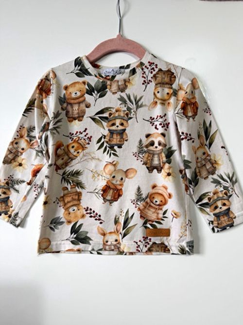 Star Kids Unisex Baby  Long Sleeve Top Autumn Animal Print Cotton Crew Neck 98