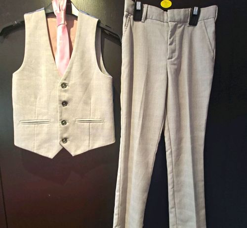 River Island Boys Grey Waistcoat & Trousers Set 9 Years — image 1