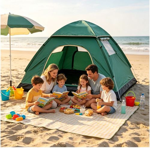 3-4 Man Person Automatic Instant Double Layer Pop Up Camping Tent Waterproof — image 4