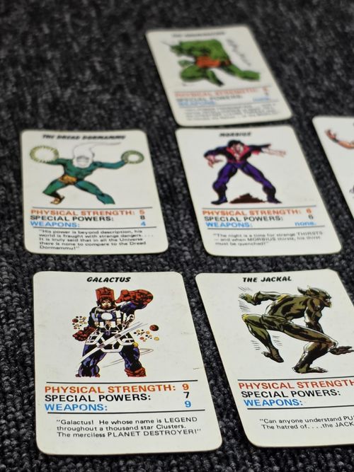 Marvel Heroes & Villains Top Trumps Rare Vintage Card Game 1970s complete  — image 18