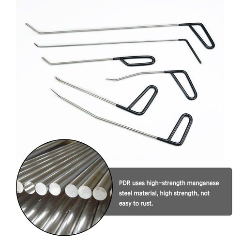 10PCS PDR Car Dent Puller Stainless Steel Rod Paintless Repair Hail Removal Tool — image 9