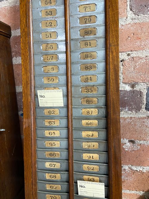 Vintage Clocking In Clock Machine Time Recorder Time Card Rack Holder — image 4