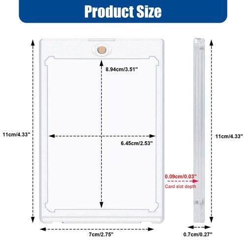 Magnetic Holder for Trading Cards, 35-180pt One Touch Card Protectors Hard Case