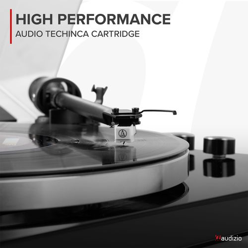 Premium Vinyl Record Player Turntable with Bluetooth In Out Piano Black - Toledo — image 4