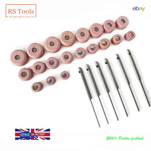 Sioux Valve Seat Grinding Stones Set Of 20 Pcs With  Pilots 6 Pcs Top .385" UK
