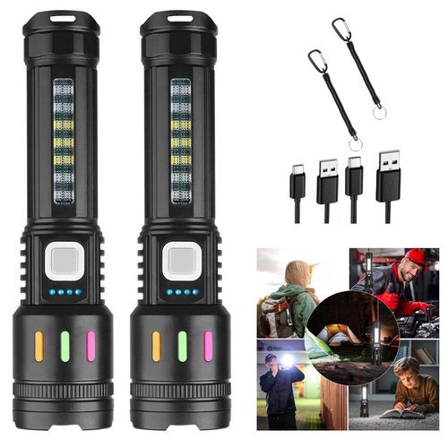 2PC 99000000LM Super Bright Flashlight LED Powerful Rechargeable Torch Zoomable — image 13