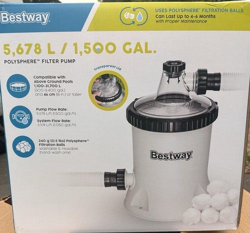 Bestway Polysphere Filter Pump 1,500 gal/h Above Ground w/ Balls 58475