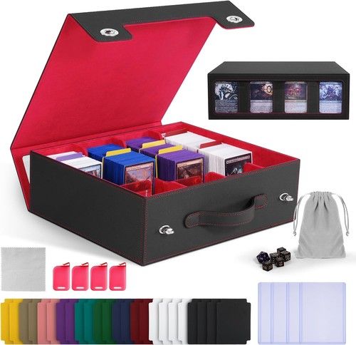 Magic Trading Leather 4000+Cards Deck Box Card Storage Box For TCG MTG Yugioh UK