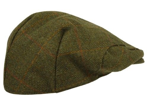 Mens Tweed Flat Cap Country Derby Wool Shooting Hat New Teflon Coated Hunt