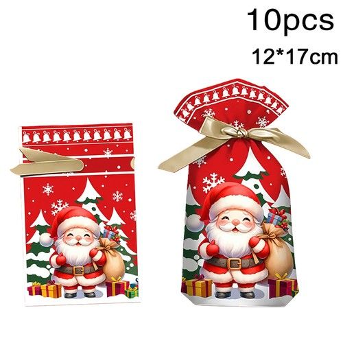 30PCS S+M+L Size Christmas Sacks Party Gift Bags Drawstring Wrap Present Storage