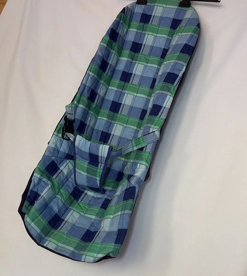 VTG Blue Green Tartan Check Replacement Baby Bouncer Chair Cover 80s 90s  — image 2
