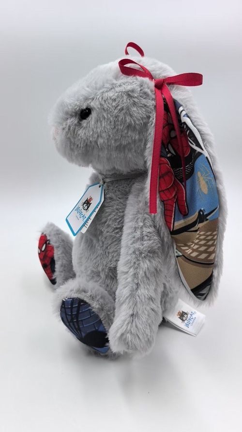 Bashful Silver Bunny Custom Spider-Man Ears Feet Soft Plush Toy WithTag — image 4