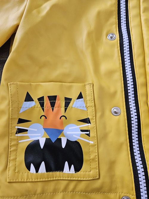 Next Unisex Baby Aged 6-9 Months Yellow Tiger Raincoat Excellent Condition — image 3