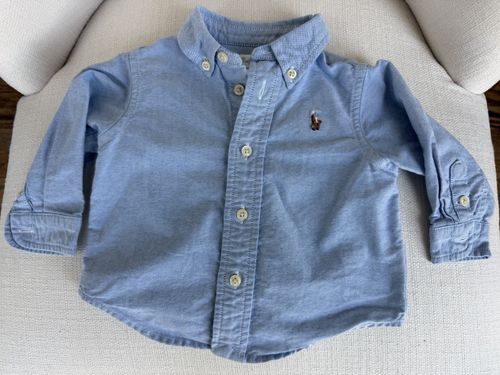 Polo Ralph Lauren Baby Toddler Boys 6M Blue Oxford Button Down Shirt Long Sleeve — image 1