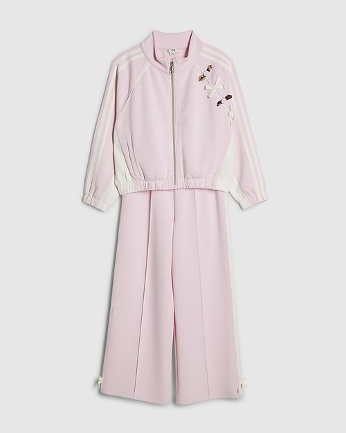 River Island Girls Tracksuit Set Pink Rosette Striped 2 Piece Long Sleeve — image 5
