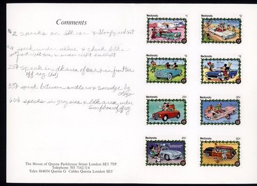 Redonda 1989 Disney Christmas Cars RARE Printers Proof Folder XF Pristine Gem