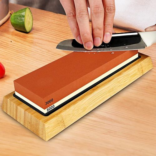 Knife Sharpening Stone Kit 400/1000 3000/8000 Grit Double Sided Whetstone w/Base — image 5