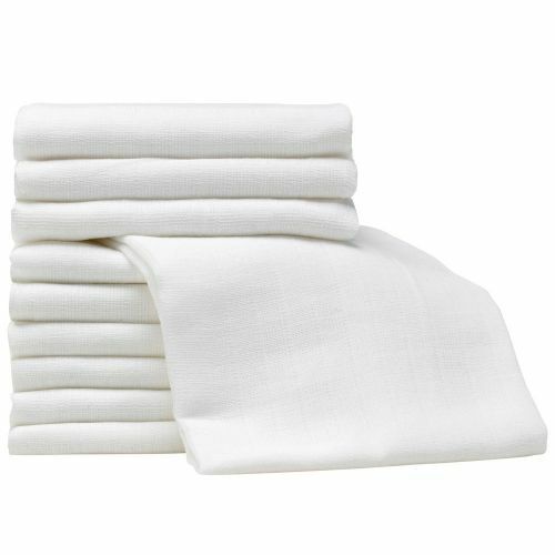 10x White Large Soft Muslin Squares 100% Cotton Baby Muslin Cloth/Swaddle(70x70)