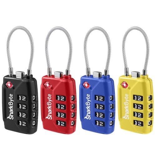 4 Digit Combination TSA Security Padlock Luggage Travel Suitcase Wire Locks