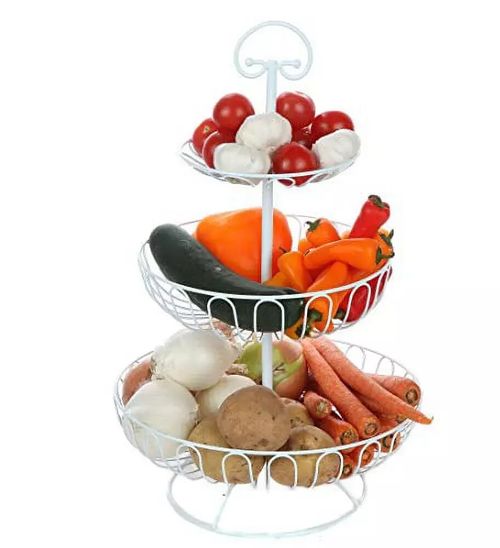 3-Tier Stainless Steel Fruit Basket Stand for Kitchen and Home Storage — image 3