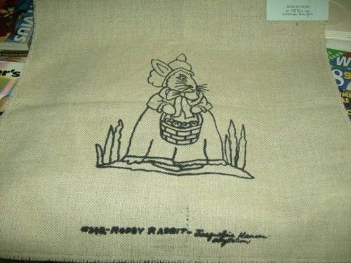 Jacqueline Designs Mopsy Rabbit Rug Hooking Fabric -8x8 Inch #242