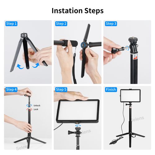 2PCS 8" LED Video Lighting Kit Light Photography Studio Photo Lamp Live 1m Stand — image 12