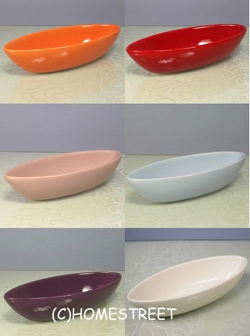 Ceramic Ellipse Bowl Oval Display Dish -  Blue, Purple, Pot Pourri- Fruit-Keys