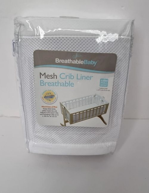 Breathable Baby Mesh Crib Liner 4 Sided Cot Toddler Soft Safe  — image 1