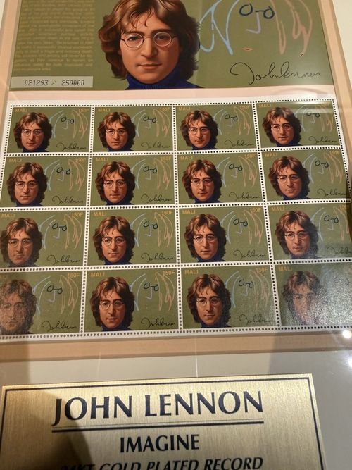 John Lennon Imagine 24KT Gold Plated Presentation Disc Framed Display Ltd  Ed — image 7
