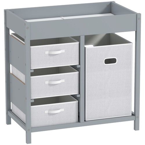 Baby Changing Table with 4 Drawers, EN12221 Safe, 84.5x48.5 cm